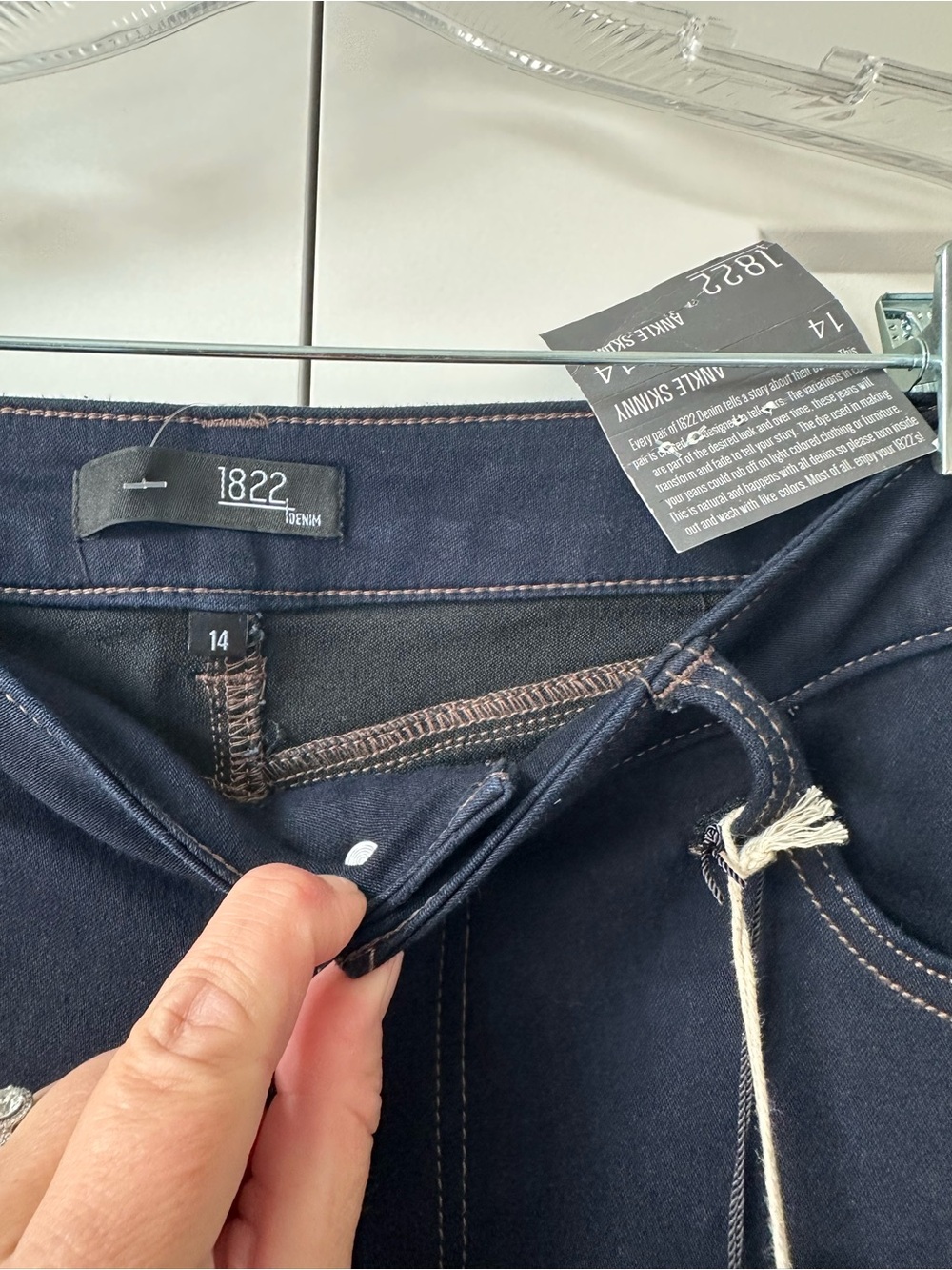 1822 ankle skinny dark rinse size 14 - Picture 3 of 5